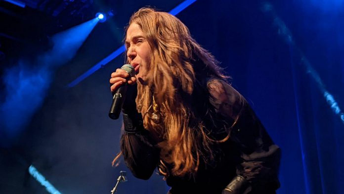 Serena Ryder performing at a by-invitation-only concert hosted by Peterborough Musicfest at Market Hall Performing Arts Centre in downtown Peterborough on March 22, 2022. (Photo: Bruce Head / kawarthaNOW)