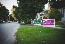 Election signs placed on boulevards during the 2014 municipal election in the City of Peterborough. (Photo: Pat Trudeau)
