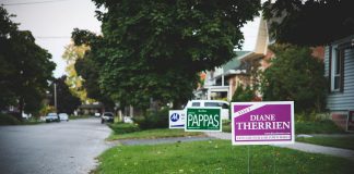 Election signs placed on boulevards during the 2014 municipal election in the City of Peterborough. (Photo: Pat Trudeau)
