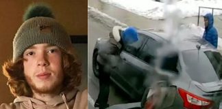 The Ontario Provincial Police has provided previously unreleased details of the February 18, 2020 murder of 18-year-old Alex Tobin in Omemee, as well as video and photos of the suspects, including these two men captured fleeing the scene of the crime. (Photo courtesy of Tobin family / screenshot of OPP-supplied video)