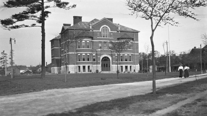 Built in 1908, Peterborough Collegiate Vocational School is one of five historic building featured during Doors Open Peterborough, a free family-friendly event on May 7, 2022. (Photo courtesy of City of Peterborough)