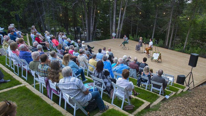 The audience at opening night at The Grove Theatre in Fenelon Falls on August 5, 2021. After a scaled-down season of concerts last year because of the pandemic, the outdoor amphitheatre will be hosting a series of live music, comedy, and theatrical events this spring will be followed by production of the spy-thriller parody 'The 39 Steps' this summer. (Photo: Fred Thornhill)