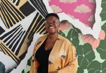 Peterborough city councillor Kemi Akapo in front of artist Kirsten McCrea's Nogojiwanong/Electric City mural mural under the Hunter Street bridge. Akapo, who was elected as Town Ward councillor in 2018, has announced she will not be seeking re-election in the October 2022 municipal election. (Photo: Bhisham Ramoutar)