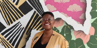 Peterborough city councillor Kemi Akapo in front of artist Kirsten McCrea's Nogojiwanong/Electric City mural mural under the Hunter Street bridge. Akapo, who was elected as Town Ward councillor in 2018, has announced she will not be seeking re-election in the October 2022 municipal election. (Photo: Bhisham Ramoutar)