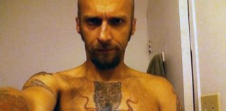 One of several photos that white nationalist and neo-Nazi Kevin Goudreau, a Peterborough resident, has posted on his social media accounts in the past showing his swastika tattoo.