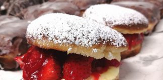 Double Dz's Donuts and Diner is set to open in June 2022 at Pinto's Market in Peterborough. The strawberry donuts are a popular choice, probably because each donut is generously stuffed with fresh strawberries. (Photo: Double Dz's Donuts and Diner)