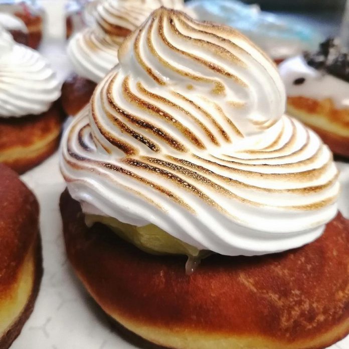 From lemon meringue (pictured) to strawberry, cheesecake to single malt scotch brownie, Double Dz's donuts come in a wide variety of flavours. (Photo: Double Dz's Donuts and Diner)