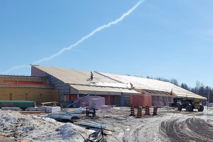 The new 24,000-square-foot Peterborough Animal Care Centre under construction at 1999 Technology Drive in March 2022. Construction is slated to be completed at the end of 2022.  (Photo courtesy of Peterborough Humane Society)