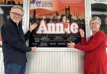 After a number of starts and stops over the past two years, the curtain is finally set to rise on the Peterborough Theatre Guild's production of "Annie" at Showplace Performance Centre in downtown Peterborough. Directed by Jerry Allen (left) with a big assist from production manager Pat Hooper (right), show dates for the popular musical are April 29 and 30, May 4, 5 and 6, 7 p.m., with 2 pm matinees May 1 and 7. (Photo: Paul Rellinger / kawarthaNOW)