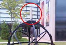 Peterborough police are investigating the theft of the sword hilt from the Trent Excalibur Legacy Sculpture, located between the Trent Athletics Centre and the Justin Chiu Stadium on The Trent University campus. (Police-supplied photo)