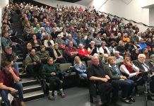 The audience at Trent University during a debate on the environment involving Peterborough-Kawartha candidates in the 2019 federal election. The provincial election debate on the environment and climate change on May 12, 2022 will be livestreamed on YouTube. (Photo courtesy of For Our Grandchildren)