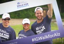 After going virtual last year due to the pandemic, the 2022 IG Wealth Management Walk For Alzheimer's returns as an in-person event on May 28 at Trent University, with participants aiming to walk 10,740 steps and raise $107,400 to support the work of the Alzheimer Society of Peterborough, Kawartha Lakes, Northumberland and Haliburton. If they prefer, participants can also walk 10,740 step over several days at their own pace. (Photo courtesy of Alzheimer Society of Peterborough, Kawartha Lakes, Northumberland and Haliburton)