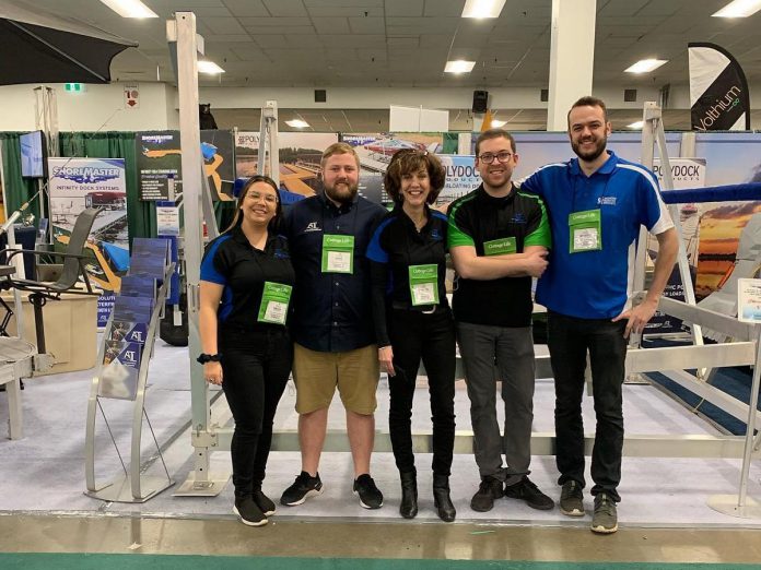 Employees of At The Lake Distributing at the Spring Cottage Life Show at The International Centre in Mississauga in April 2022. (Photo courtesy of At The Lake Distributing)