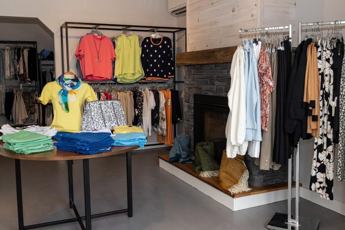 With two levels and a fireplace in its 1,000-square-foot location, DJ Casual Clothing in Apsley has a cozy, cottage-chic feel that is welcoming to customers. (Photo: Heather Doughty)