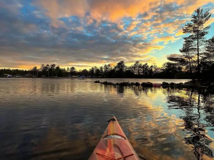 Mike Quigg's photo of his first sunset paddle of the season on Kasshabog Lake was our top post on Instagram for April 2022. (Mike Quigg @_evidence_ / Instagram)