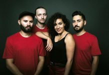 Toronto-based blues and R&B band Bad Luck Woman & Her Misfortunes (lead vocalist and bass player Raha Javanfar, lead guitarist Fraser Melvin, saxophonist Andrew Moljgun, and drummer Jonathan Hyde) perform at Jethro's Bar + Stage in downtown Peterborough on Saturday, May 21. (Publicity photo)
