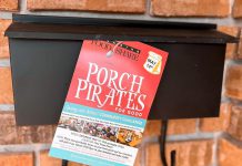 If you receive a Porch Pirates for Good flyer for the May 14, 2022 food drive, attach it to your bag of donated non-perishable food items on your front porch so volunteers can see it. The flyer design was again donated by Amy LeClair Graphic Design with printing by Package Plus. (Photo: Kawartha Food Share / Facebook)