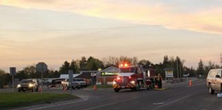 Emergency vehicles on the scene of a two-vehicle collision on Lakefield Road at Buckhorn Road between Peterborough and Lakefield that claimed the life of an 87-year-old woman on May 12, 2022. (Photo: Ontario Provincial Police)
