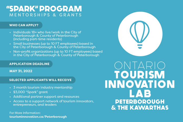 The application deadline for "Spark" Mentorships and Grants Program is May 31, 2022. (Graphic courtesy of Peterborough & the Kawarthas Economic Development)