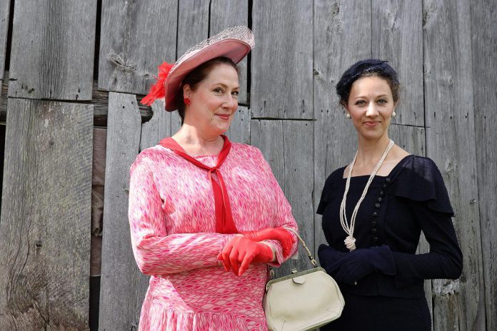 "The Great Shadow" actors Shelley Simester and Sochi Fried during a media event at 4th Line Theatre's Winslow Farm in Millbrook on June 15, 2022. (Photo: Heather Doughty / kawarthaNOW)