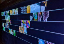 "Proxy pupil: Knowing the world but blind to the sphere" by Laura Thompson, one of the many art exhibits on display at the Erring at King George multidisciplinary arts festival in Peterborough in May 2022. (Photo: Bruce Head / kawarthaNOW)