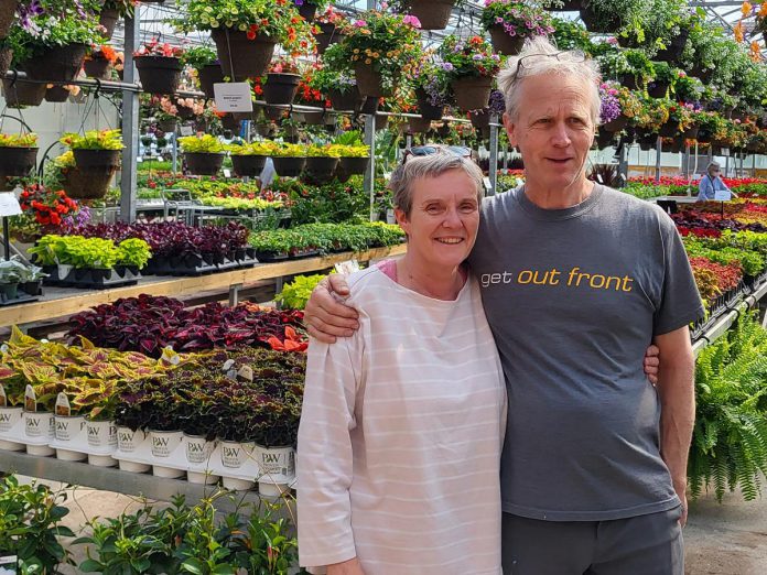 Elyn and Peter Green are retiring after 34 years of operating The Greenhouse on the River in Douro. As of July 1, the business becomes Charlea's Riverside Gardens under the ownership of (Photo courtesy of Robyn Jenkins of Lakefield Flowers and Gifts. (Photo courtesy of The Greenhouse on the River)