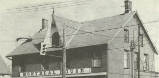 Now home to Dr. J's restaurant, the building at the corner of Aylmer and King streets in downtown Peterborough was formerly the Montreal House, with the original structure dating back to as early as 1858. (Photo: kawarthaNOW via Peterborough's Architectural Heritage, 1978)