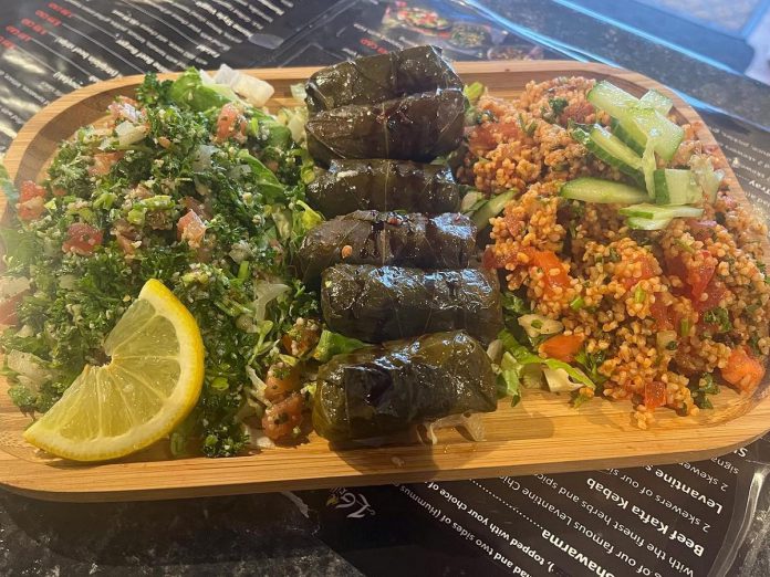 A mix of Middle Eastern salads and appetizers from Levantine Grill, one of six downtown Peterborough restaurants participating in the Multicultural Food Crawl from June 20 to July 1, part of the New Canadians Centre's Canadian Multiculturalism Festival. (Photo courtesy of Levantine Grill)