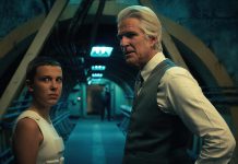 Millie Bobby Brown as Eleven and Matthew Modine as Dr. Martin Brenner in the fourth season of the Netflix hit Stranger Things. The final two episodes will be released on Friday, July 1. (Photo: Netflix)