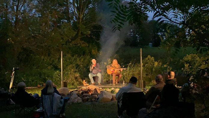 The Campfire is one of two new outdoor performance venues Westben created on its 50-acre farm near Campbellford in 2021 to accommodate public health restrictions. (Photo courtesy of Westben)