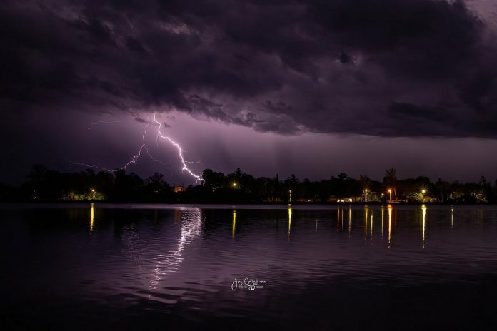 A thunderstorm over Bobcaygeon in Kawartha Lakes in May 2022. (Photo: Jay Callaghan / CalTek Design)