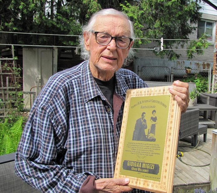 In 2021, the Peterborough Historical Society honoured Curve Lake First Nation Elder Gidigaa Migizi (Douglas Williams) with its Thomas H.B and Christine Symons Heritage Award, presented for an outstanding or one-time contribution to local, regional, provincial, national or international heritage causes. (Photo via Trent University Alumni Association)