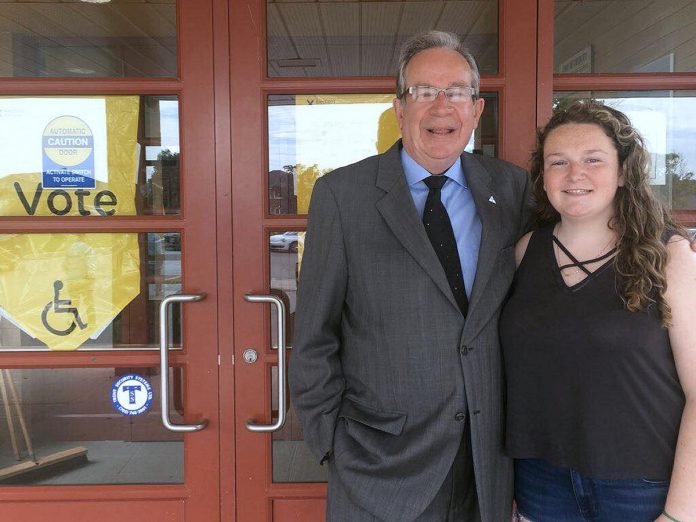 Jeff Leal and his daughter Shanae voting in the 2018 provincial election. After his defeat, Leal said he had no intention of pursuing political office in the future but  Liberal supporters have pressed him to run municipally in 2022. (Photo: Jeff Leal / Facebook)