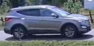 Haliburton OPP are seeking to identify this silver-coloured vehicle belonging to a suspect in a grandparent scam that defrauded a Minden Hills man of $9,000 on July 15, 2022. (Police-supplied photo)