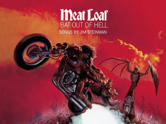 With songs written by Jim Steinman, Meat Loaf's 1977 debut album "Bat Out Of Hell" sold some 43 million copies worldwide, making it one of the best-selling albums of all time, still selling some 200,000 copies annually to this day. (Album cover: Richard Corben)
