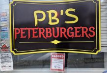 Peterburgers will be closing for good on August 5, 2022, four months after it reopened following a four-month closure by Peterborough Public Health for defying COVID-19 public health measures. (Photo: kawarthaNOW)
