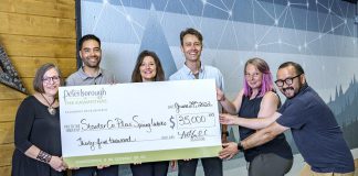 Seven Peterborough-area entrepreneurs received a collective $35,000 in the spring intake of the provincailly funded Starter Company Plus program offered by the Peterborough & the Kawarthas Business Advisory Centre. Pictured are Voula Halliday, Matt Anderson, Julie Drain, Lewis Park, Jessica Blair, and Jenish Odigineyev. Not pictured: Dave Bourgeois. (Photo courtesy of Peterborough & the Kawarthas Economic Development)