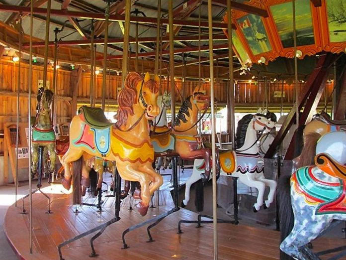 located at the Roseneath Fairgrounds at 9109 County Road 45, the Roseneath Carousel is one of the oldest operating carousels in North America.  It is the only Canadian carousel to have received the U.S. National Carousel Association's Historic Carousel Award in 2010. (Photo: Roseneath Agricultural Society)