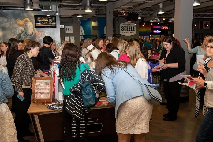 Along with business and networking, WBN gives members opportunities to enjoy the company of like-minded women and have fun. Pictured are WBN members enjoying an end-of-the-season social event at the Steele Centre  at Fleming College in June 2019. (Photo: WBN)