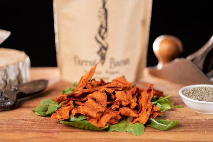 It looks like bacon, but it's actually made out of carrots. Peterborough-based startup Carrot Bacon recently won a North American innovation award for its vegan jerky and is expanded distribution to additional nationwide retailers. (Photo: Carrot Bacon)