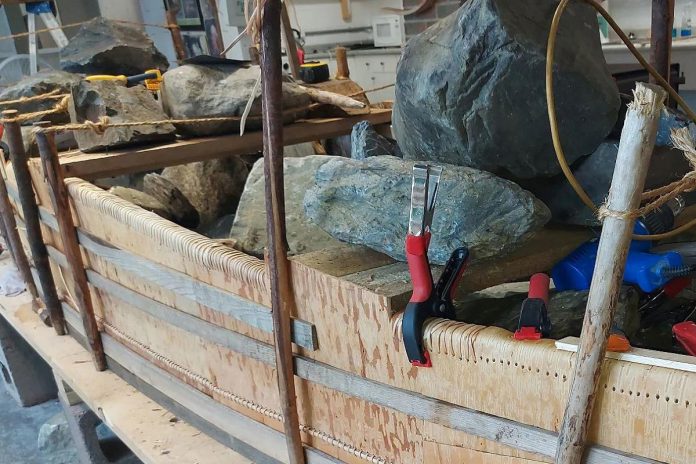 The Canadian Canoe Museum commissioned renowned birchbark canoe builder Todd Labrador and his family to build an ocean-going Mi'kmaq canoe for the museum's collection. (Photo: Todd Labrador)