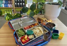 Reducing waste often means saving space when making lunches. Planet Box makes lunch boxes that allow for greater organization while prepping lunch, reducing the amount of individual plastic bags used over time. Create your own lunch kit on our online store or in person. (Photo: GreenUP Store)