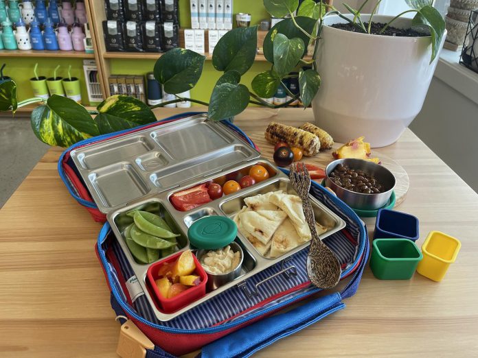 Reducing waste often means saving space when making lunches. Planet Box makes lunch boxes that allow for greater organization while prepping lunch, reducing the amount of individual plastic bags used over time. Create your own lunch kit on our online store or in person. (Photo: GreenUP Store)