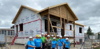 In August, volunteers from Eastway Property Management helped Habitat for Humanity Northumberland with its latest build at 57 Queen Street in the Village of Hastings. The Town of Cobourg has donated land at 604 Daintry Crescent to the non-profit affordable housing organization so it can build a single detached home. (Photo: Habitat for Humanity Northumberland / Facebook)