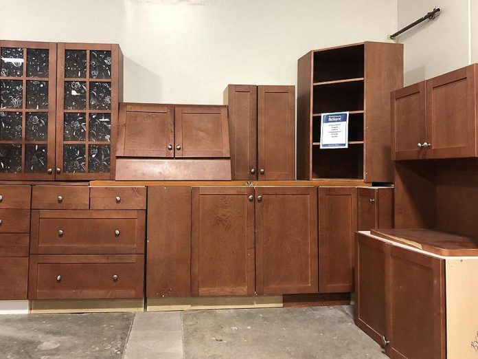 Habitat ReStore workers can remove your unwanted kitchen cabinetry or pick up your already disassembled cabinetry, free of charge. (Photo courtesy of Habitat for Humanity Peterborough & Kawartha Region)