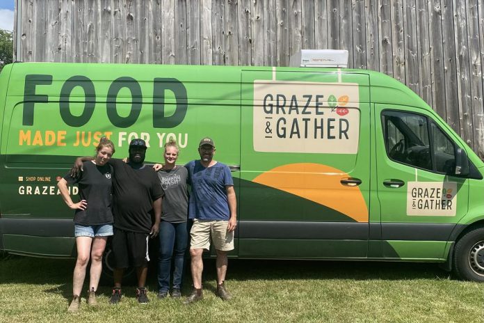 The team of Tina, Reggie, Brooke and Dave (not pictured is Russell) at Orono-based Graze & Gather, a virtual farmers' market offering both delivery and pick-up. (Photo: Graze & Gather)