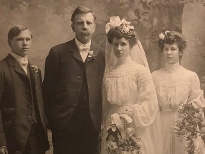 A 19-century wedding party. (Photo courtesy of Lang Pioneer Village Museum)