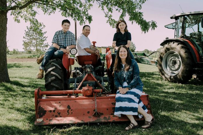 The Cornish family of Indian River Acres (Kevin Cornish and Janet Dawson and their sons Liam and Lucas) are the Peterborough County Federation of Agriculture's 2022 Farm Family of the Year. (Photo courtesy of Cornish family)
