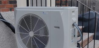 One Peterborough homeowner and climate leader recently swapped out their dinosaur of a furnace for this ductless heat pump that provides home heating and cooling using electricity instead of fossil fuels like natural gas. (Photo: GreenUP)