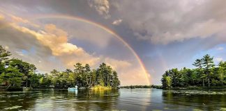 Mike Quigg's photo of a double rainbow over Kasshabog Lake in Peterborough County was our top post on Instagram for August 2022. (Photo: Mike Quigg @_evidence_ / Instagram)